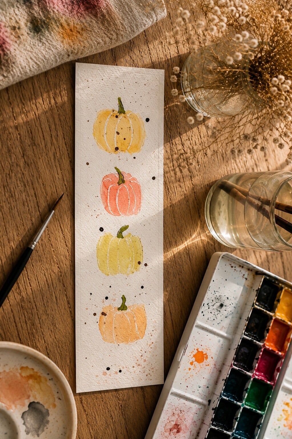Marque-page artisanal - Citrouilles isolées