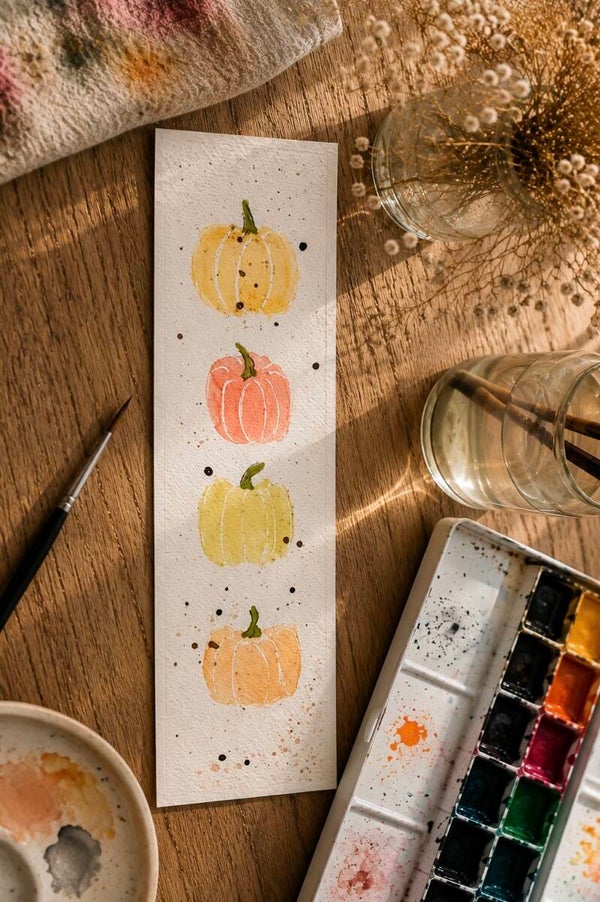 Marque-page artisanal - Citrouilles isolées