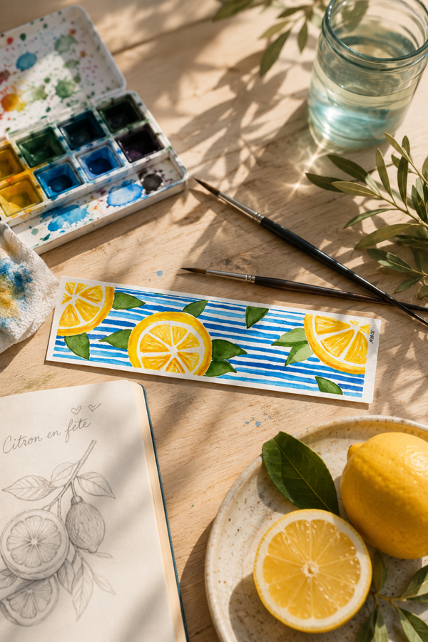 Marque-page artisanal - Citron