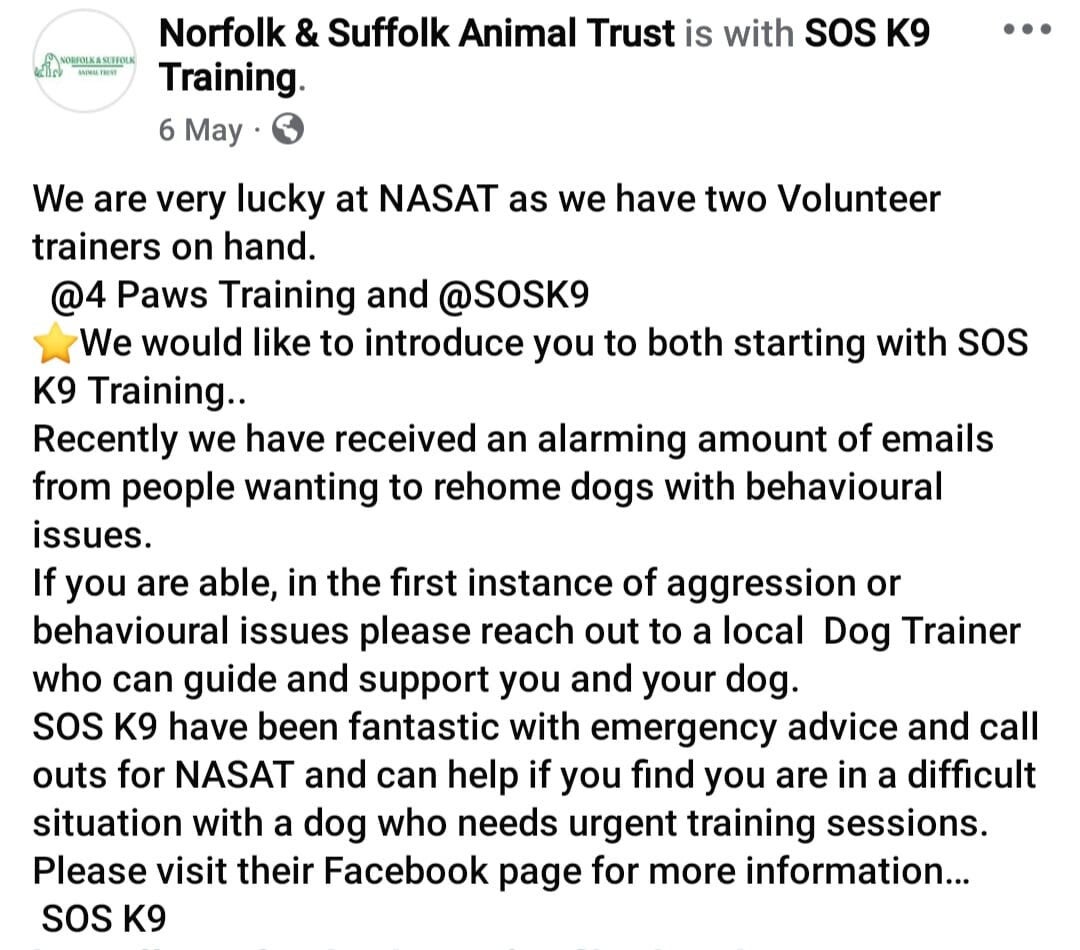 Sos Training Rastein Client Testimonials SOS K9 Training