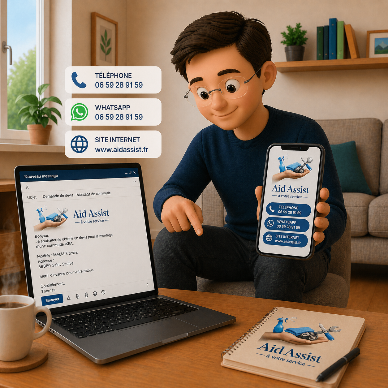 Contacter Aid Assist pour un devis gratuit de ménage à domicile