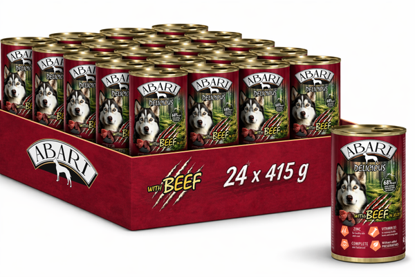 Abart Dog Delicious z wołowiną w galaretce 24x415g 68% Meat