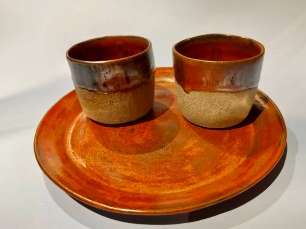 Set 2 espressos et assiette