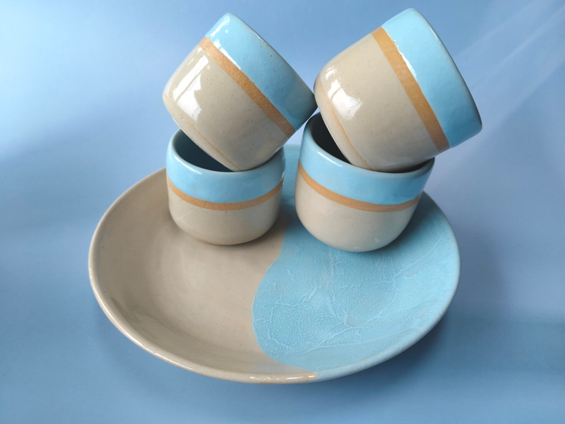 4 espressos et assiette – Sea/Sand