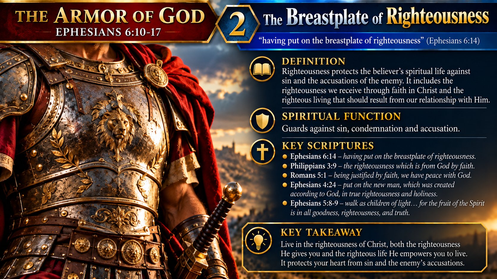 Armor of God Series - Breastplate of Righteousness (2 of 6) - [Digital Infographic]