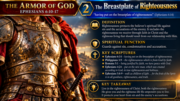 Armor of God Series - Breastplate of Righteousness (2 of 6) - [Digital Infographic]