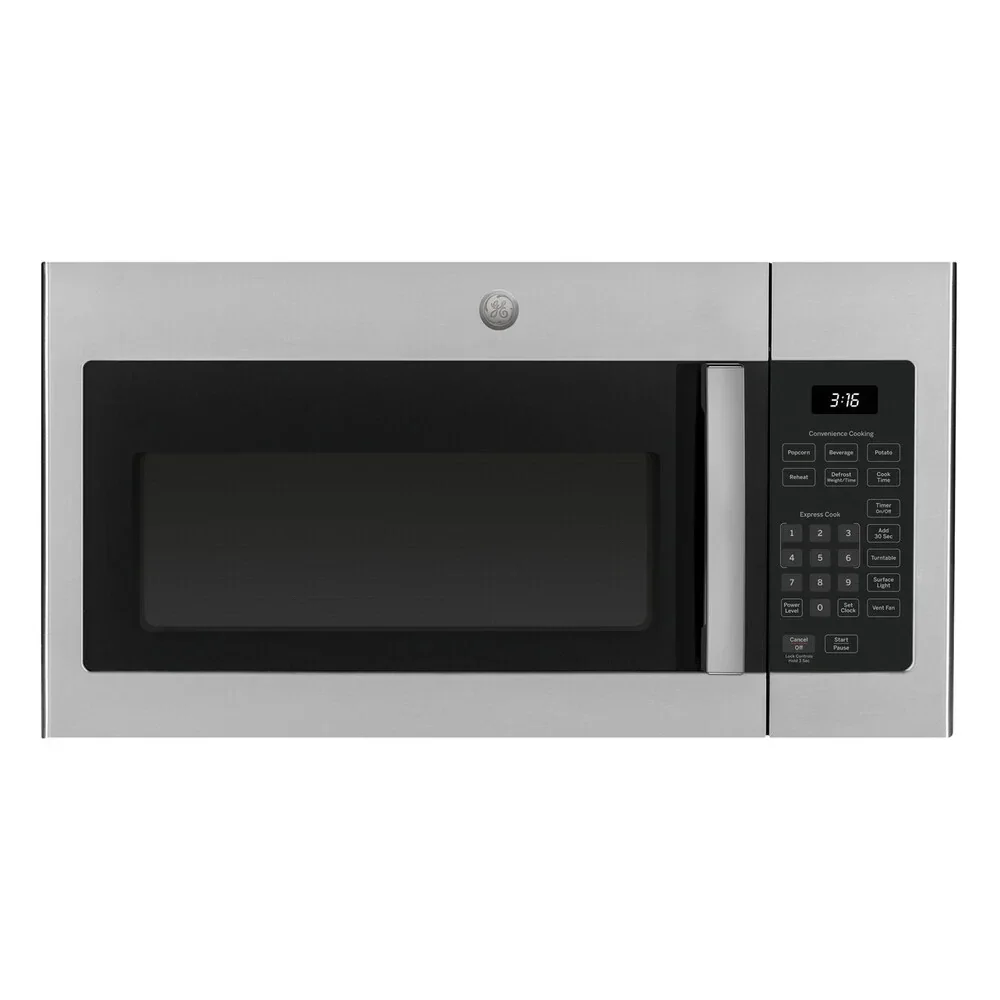 GE JVM3160RFSS 30 inch Over the Range Microwave with 300 CFM, 1.6 cu. ft. Capacity, 1000 Cooking Watts, 10 Power Levels (Stainless Steel)