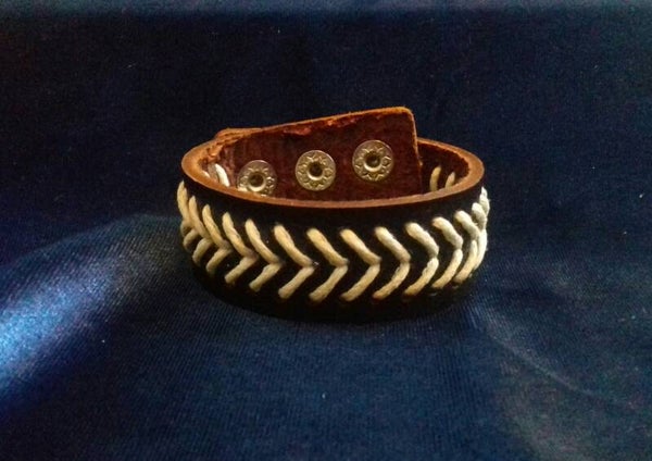 Leder Armband 'Donker Bruin'