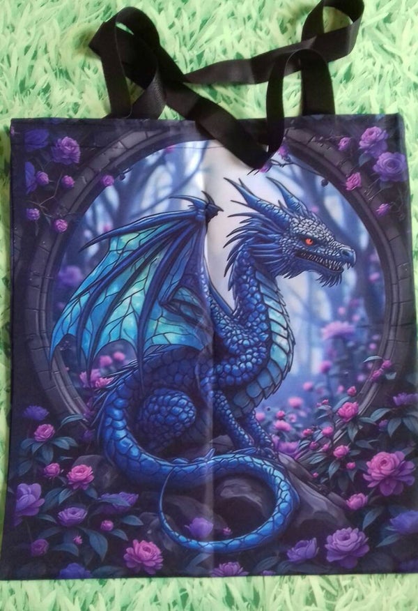 *NEW* Draak Onder Paarse Rozen Poort Tote Bag