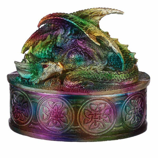 Regenboog Draak Metallic Bewaardoosje