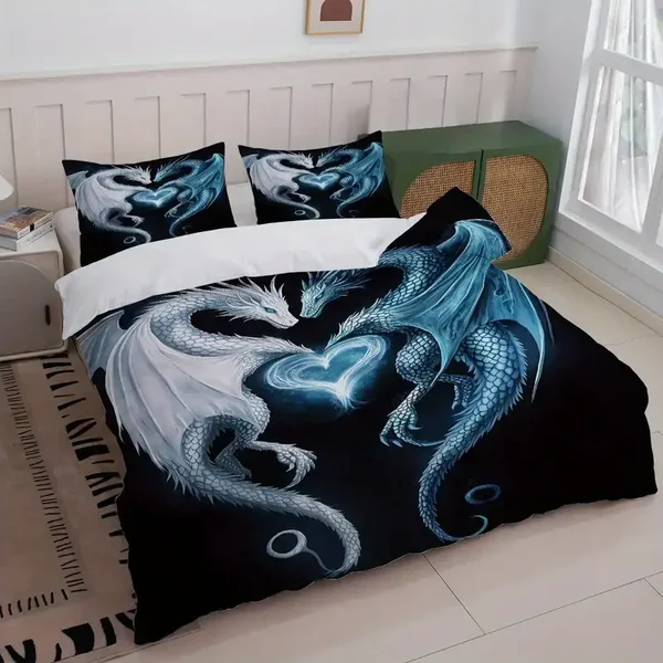 *NEW* Twee-Persoons Dekbed Witte en Blauwe Draak