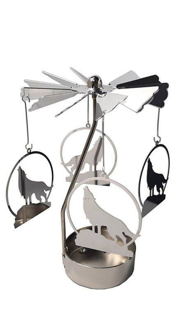 *NEW* Draaiende Waxinelichthouder Wolf