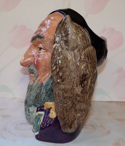 1959 Royal Doulton Merlin w/Owl Large Toby Character Mug Jug Vase
