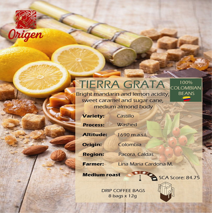 Origen Tierra Grata – Drip Coffee Bags Single Origin
