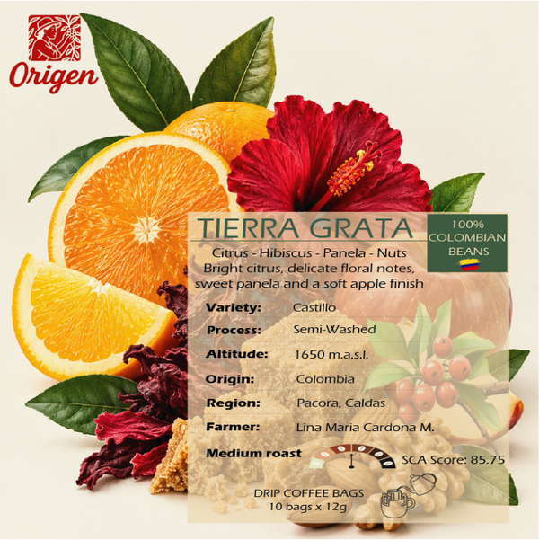 Origen Tierra Grata – Drip Coffee Bags Single Origin