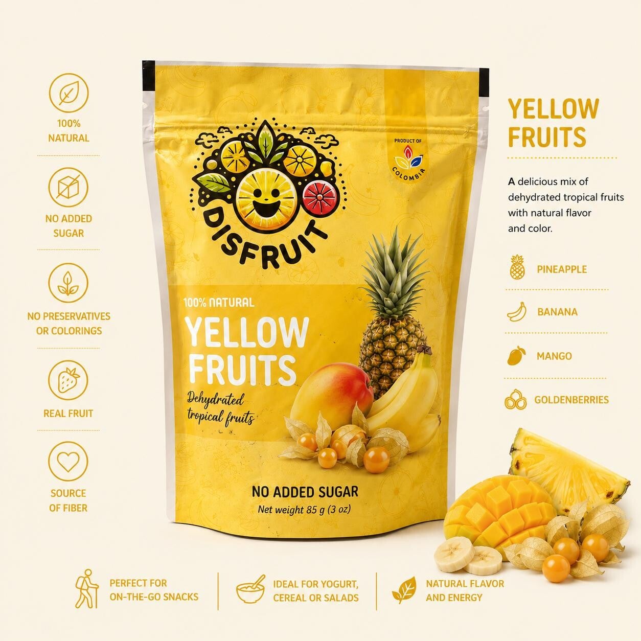 Yellow Fruits – 100% Natural Dried Fruit Blend