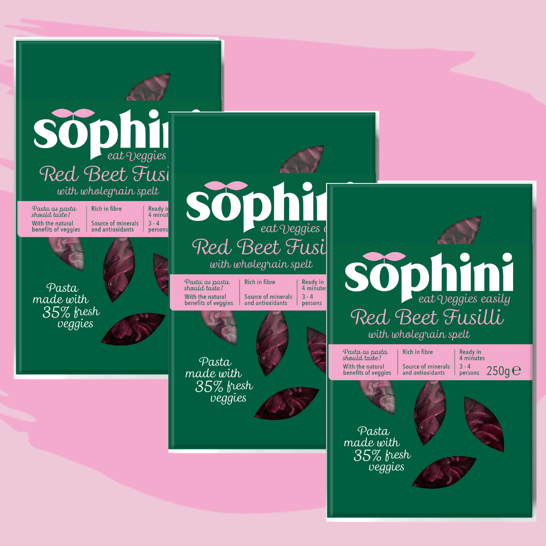 PAKKET PRINCESS: Fusilli van volkoren spelt met 35% verse biet - 3x250 gram