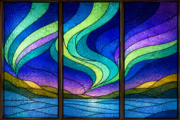Aurora Flow Triptych Stained Glass
