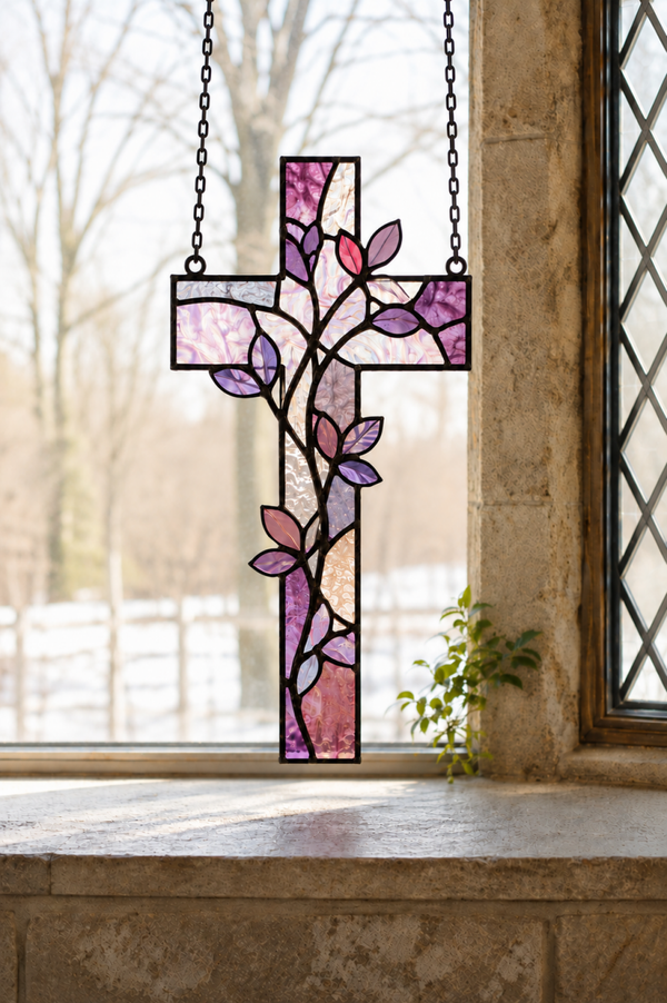 Handcrafted Stained Glass Cross