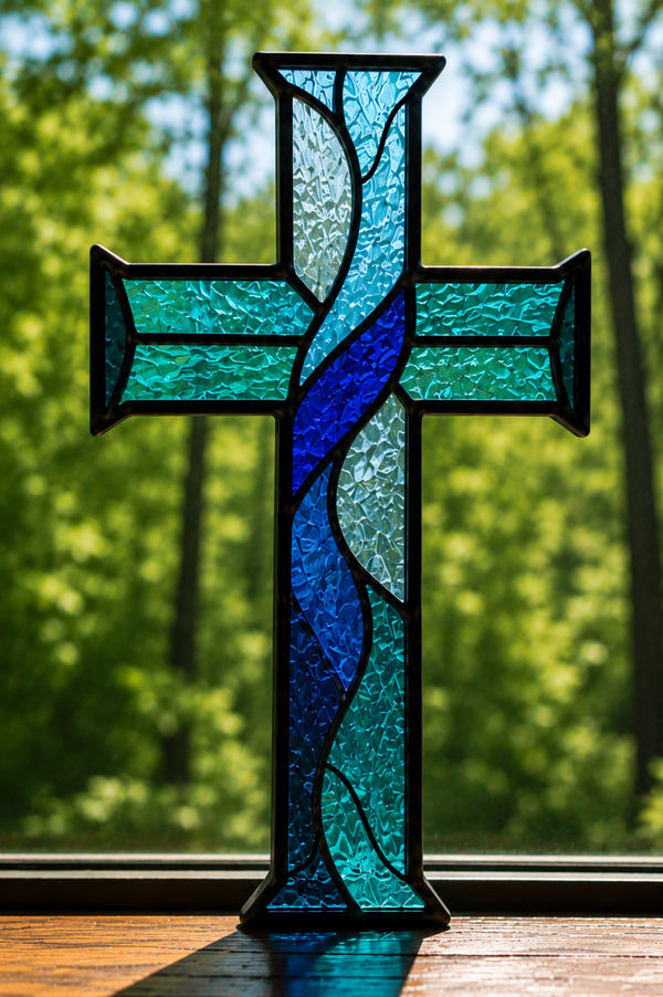 Handcrafted Stained Glass Cross