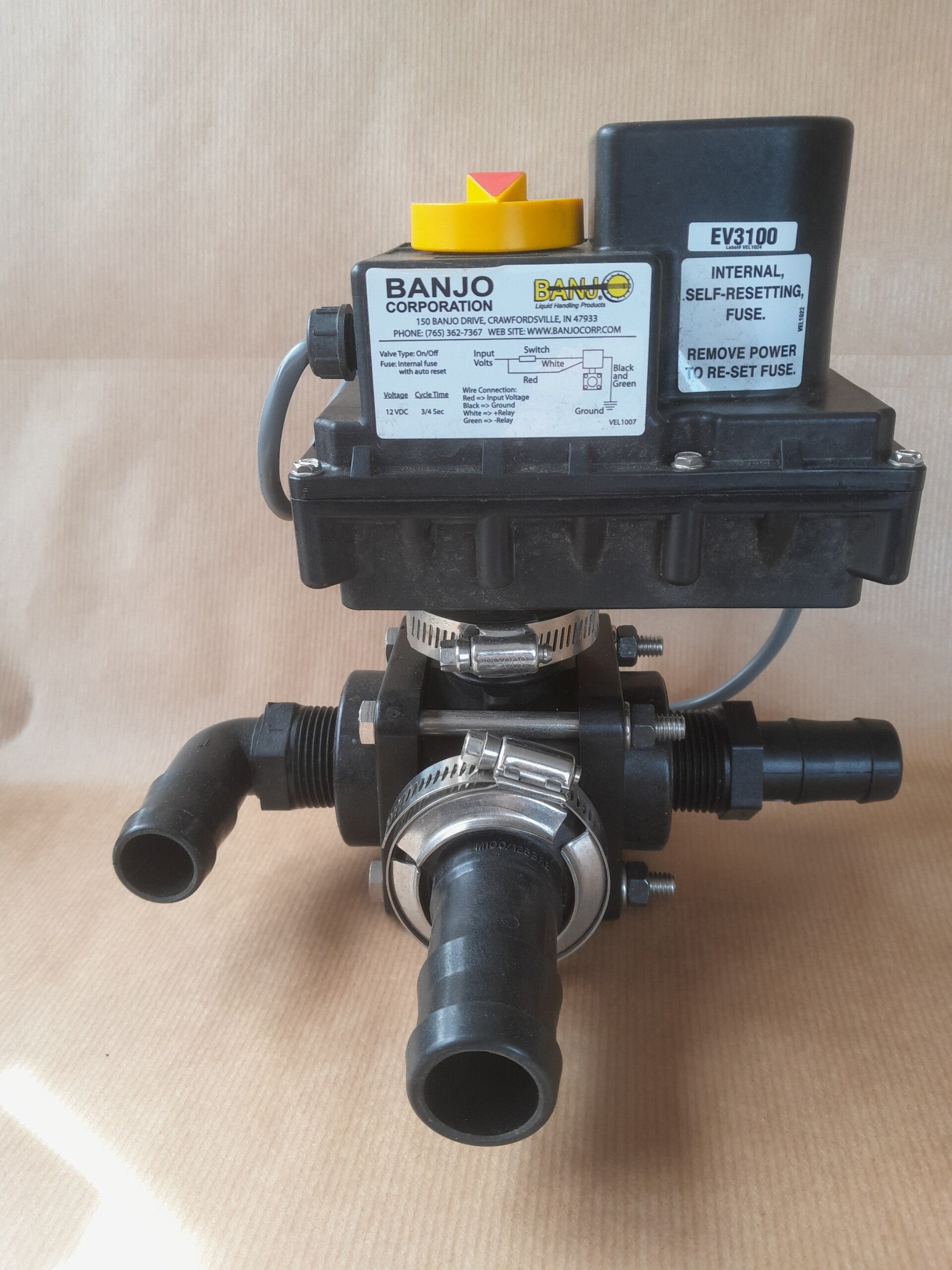Electr 12V 3weg kraan, Kogelkraan, magneetventiel, 3/4" Nieuw