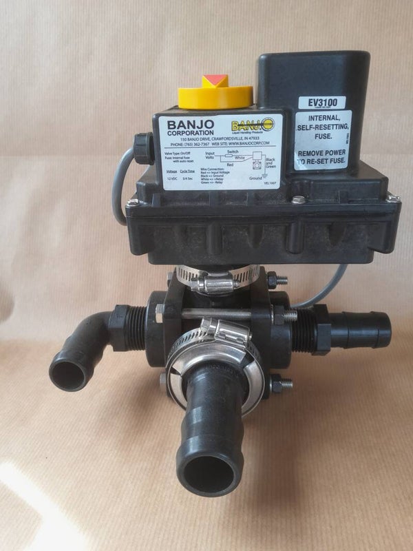 Electr 12V 3weg kraan, Kogelkraan, magneetventiel, 3/4" Nieuw