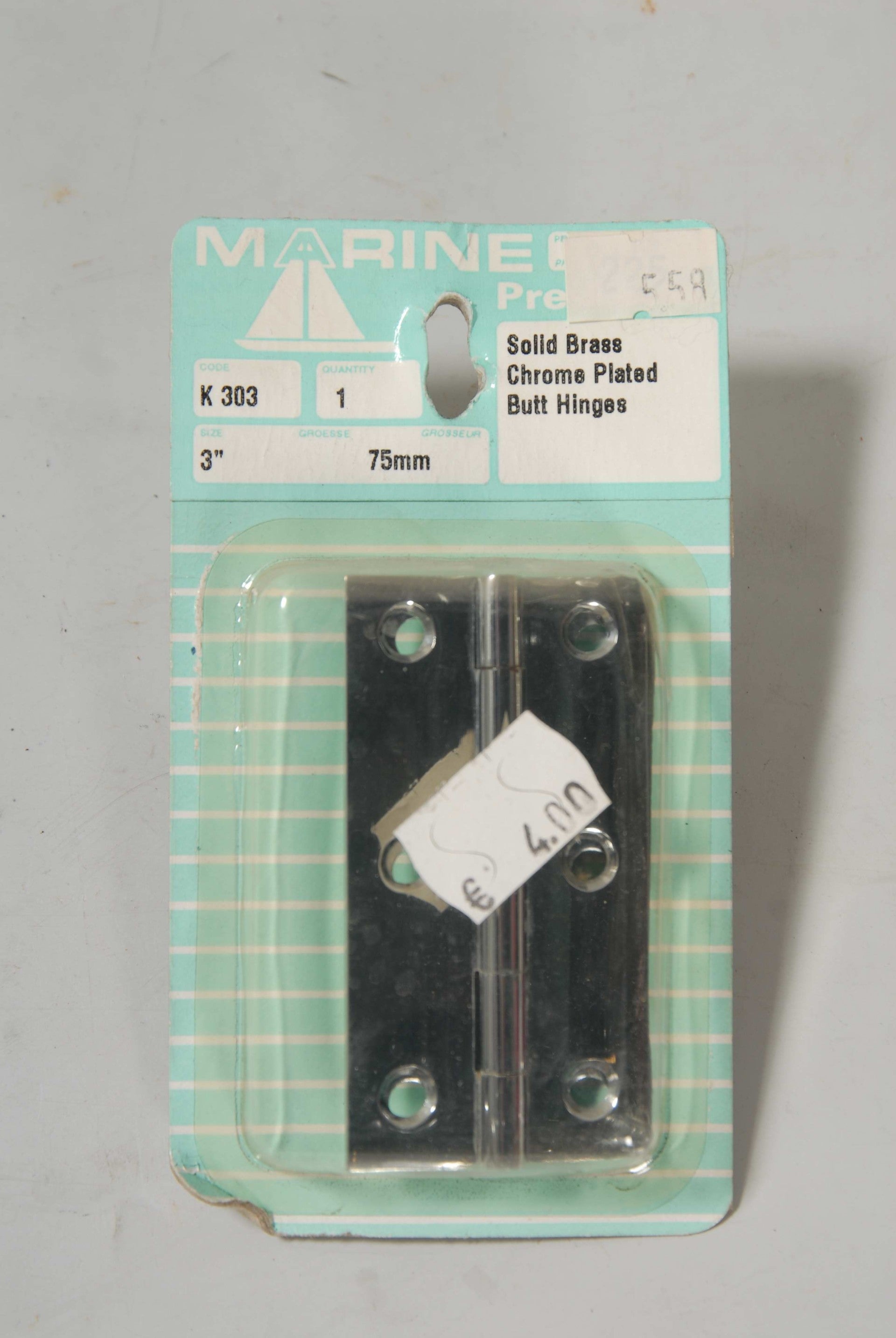 Verchroomd Messing Scharnieren, 2 st, 75mm