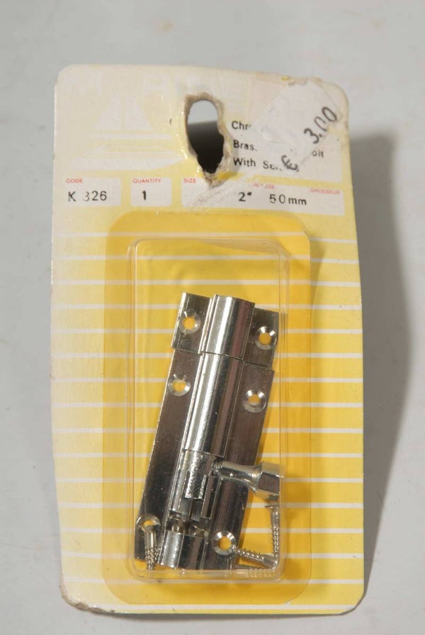 Verchroomd Messing Kast of Deurgrendel, 38mm