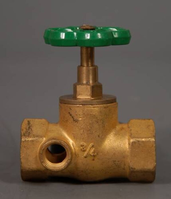 Schuifafsluiter Messing, 3/4"