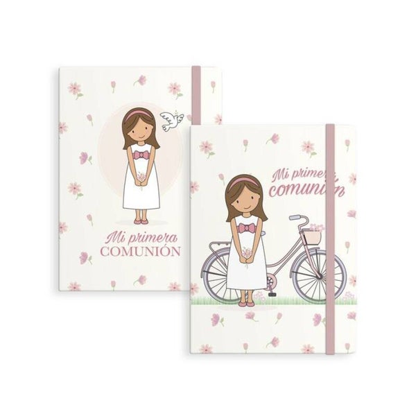 Libreta con goma comunión niña