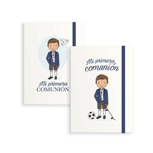 Libreta con goma comunión niño