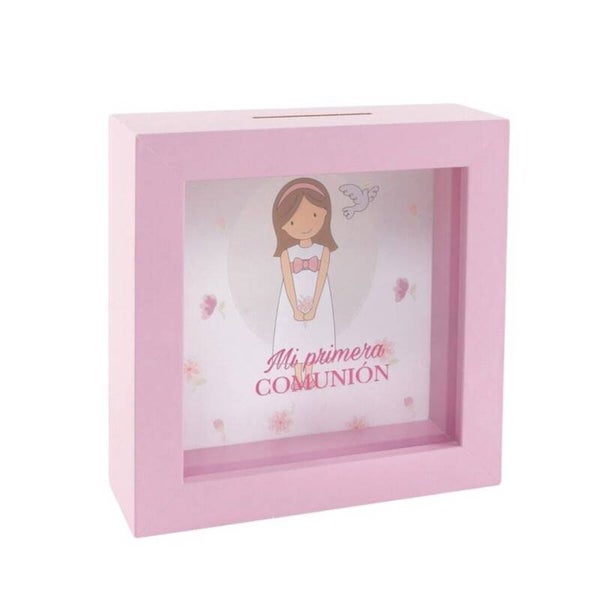 Hucha de madera comunión niña