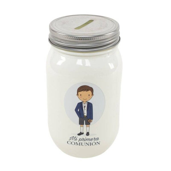 Hucha de cristal comunión niño