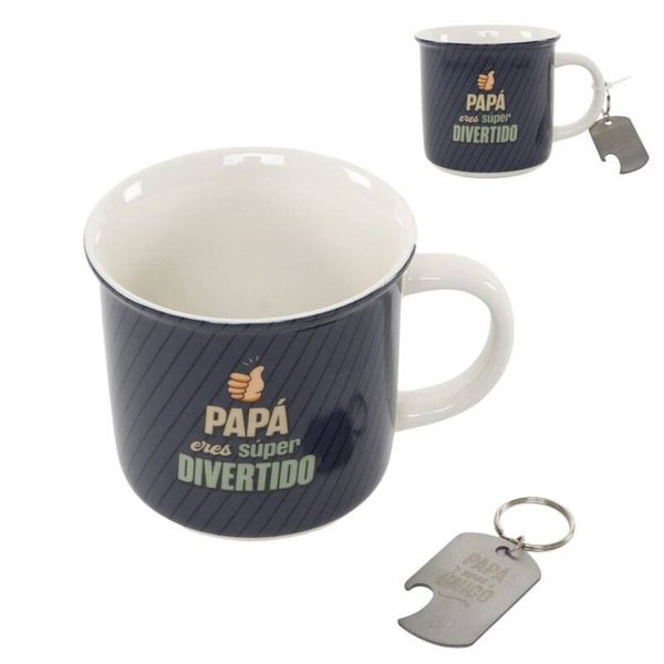 Taza papa divertido 330ml con llavero