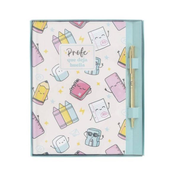 Libreta con boli profe que deja huella