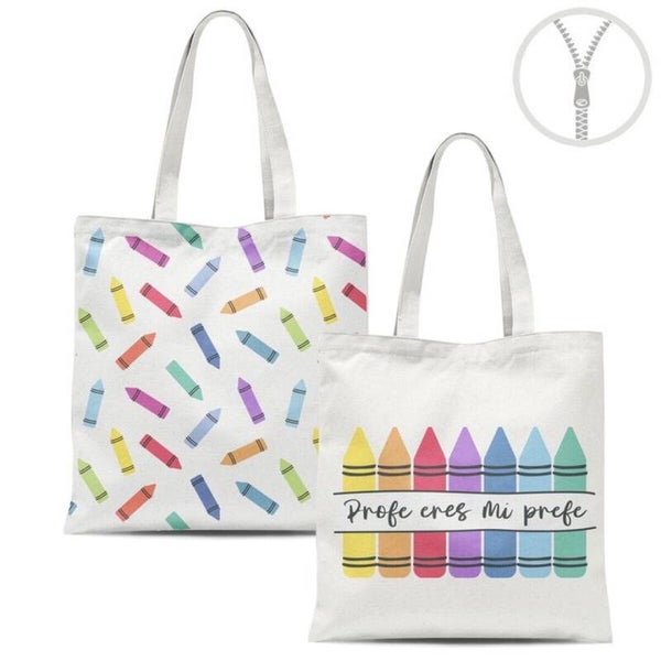 Bolsa de algodón con cremallera