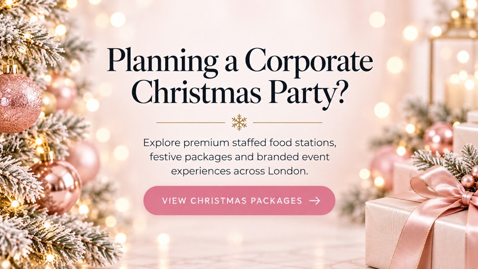 Planning a Corporate Christmas Party? Explore premium staffed food stations, festive packages and branded event experiences across London. View Christmas Packages.