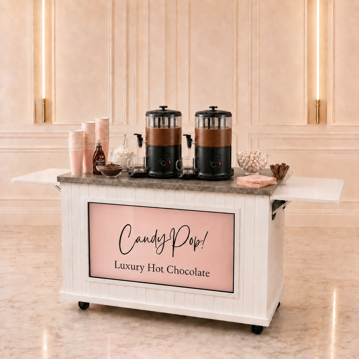 CandyPop luxury hot chocolate station hire London