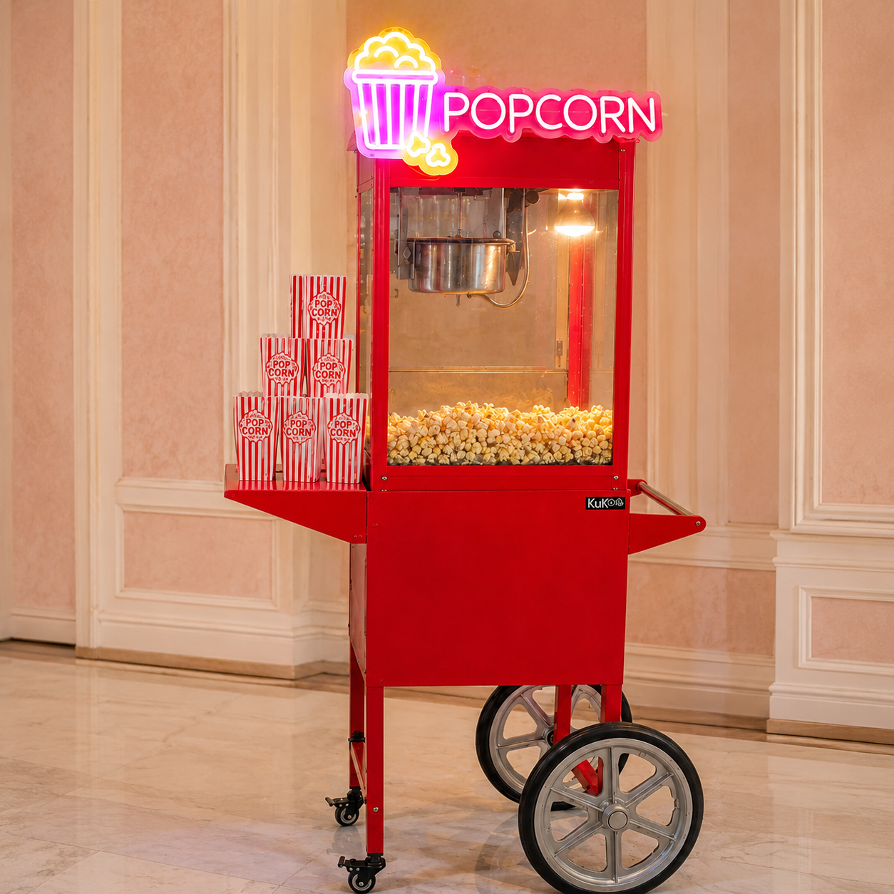 CandyPop staffed popcorn cart hire package London