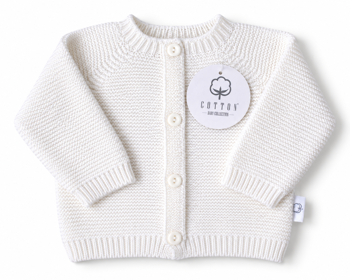 Baby Knit Cardigan .Pearl  100% Cotton (Customisation option)