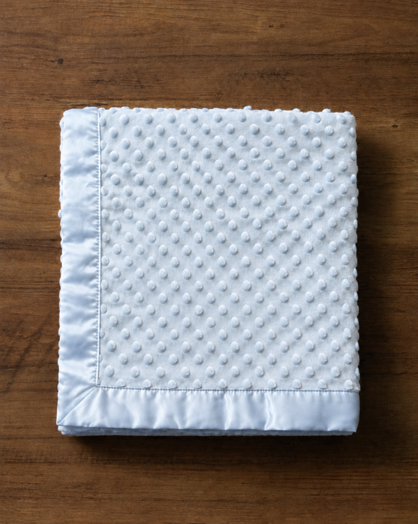 Minky Dot Baby Blanket - Blue (Customisation Option)