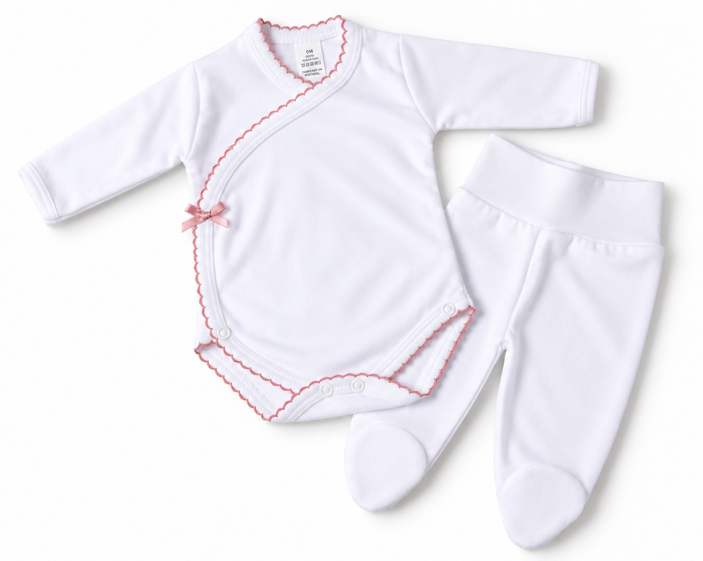 Bodysuit + Tights with Carded 100% Cotton. Rose  (Customisation option)