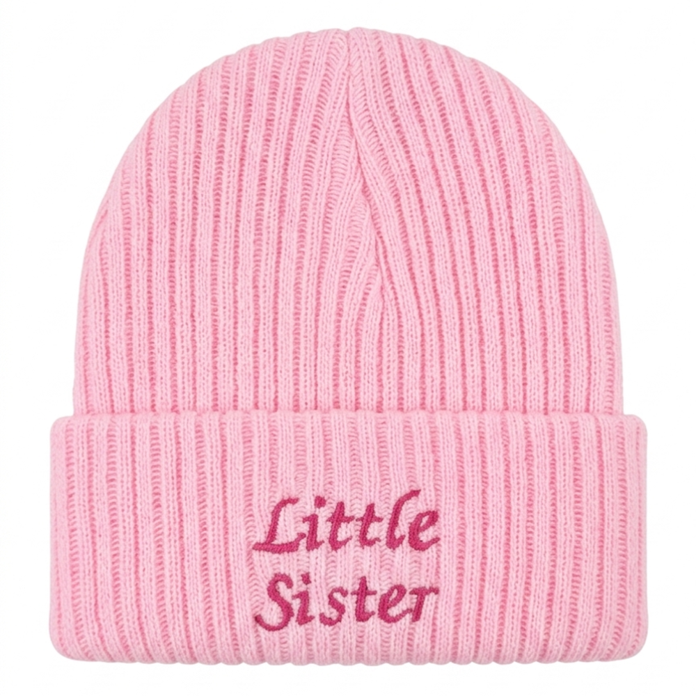 Baby Embroidered Little Sister Knitted Hat