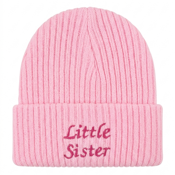 Baby Embroidered Little Sister Knitted Hat