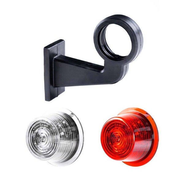 LED breedtelamp set 12-24v | rood-wit | 165mm paal