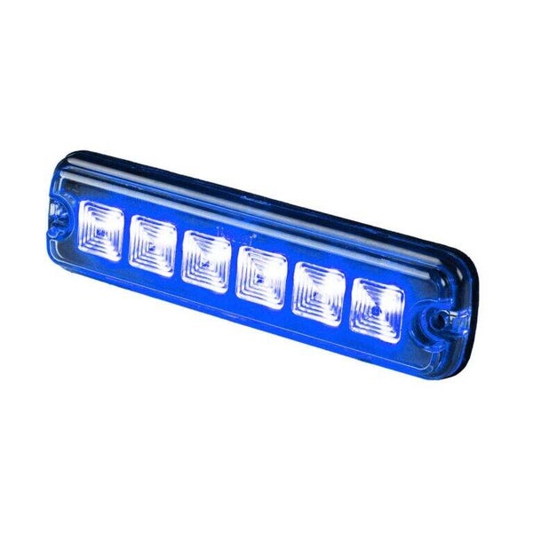 LED R10 Flitser 6-LED wit 12-24v 200cm kabel