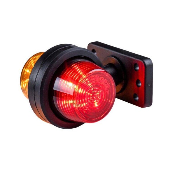 LED breedtelamp set 12-24v | dark |rood-amber | korte paal