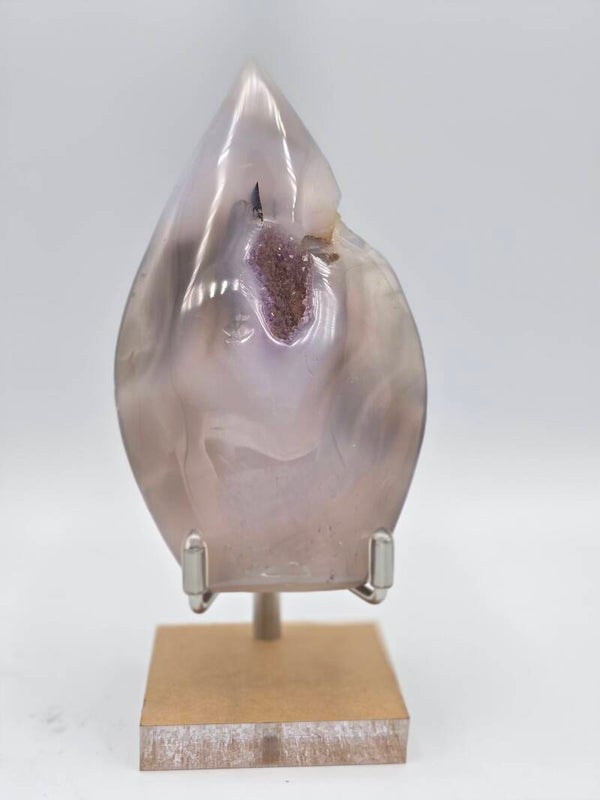 Druzy Flower Agate Teardrop with stand