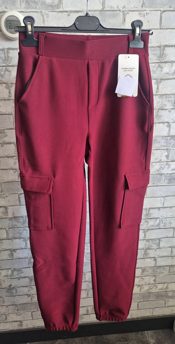 Rode cargo broek dames