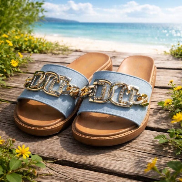 Blauwe slippers